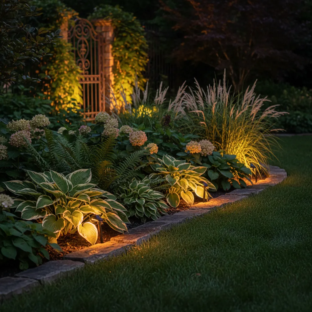 Garden bed accent lighting in Toronto