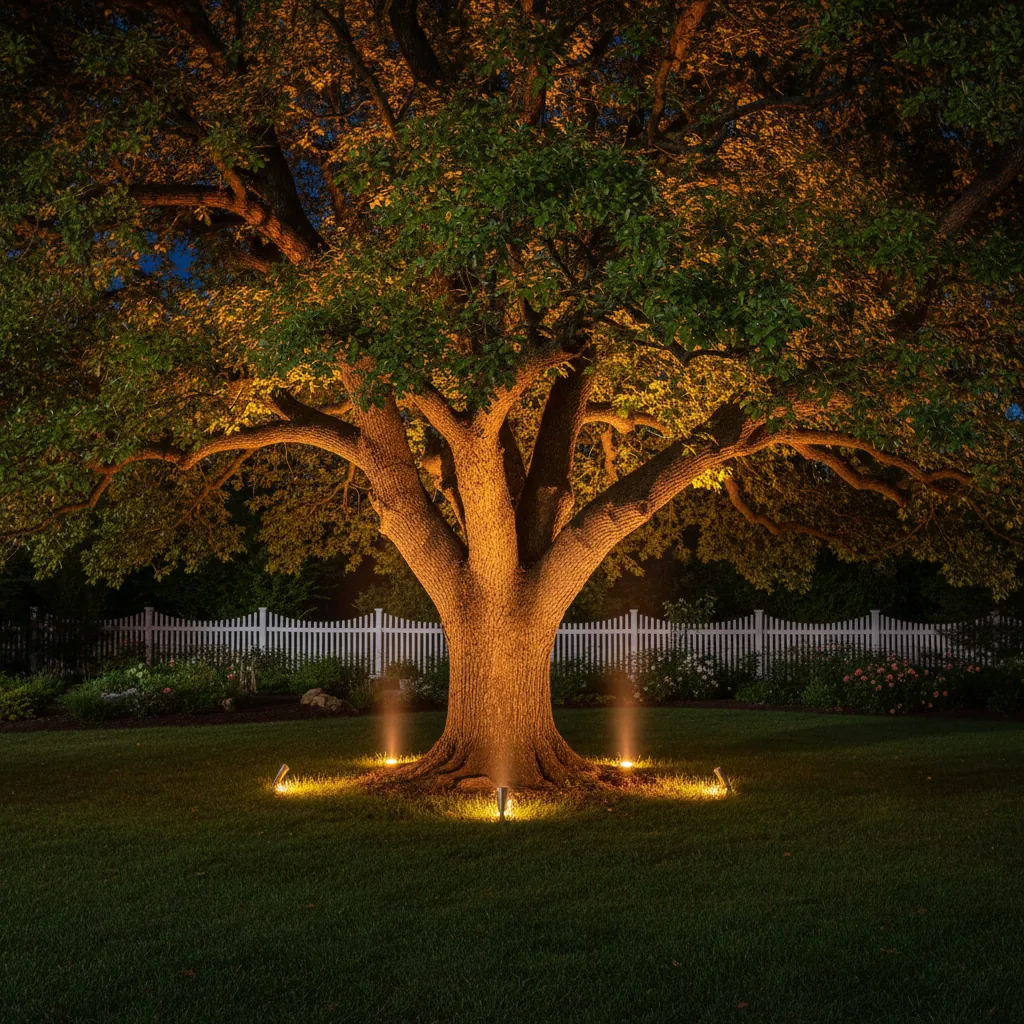Professional tree and shrub accent lighting