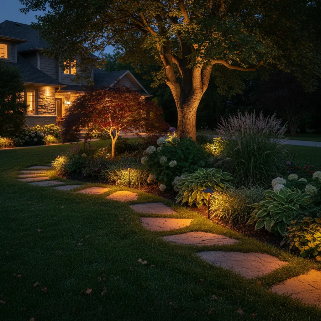 Professional landscape lighting installation in Toronto